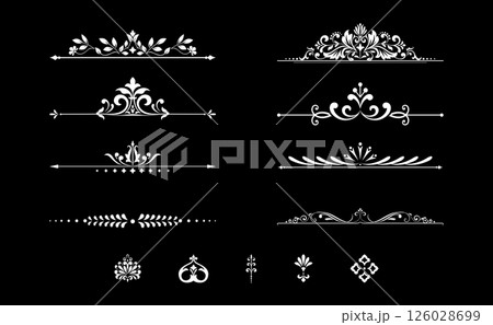 Vintage set. Floral elements for design monograms, invitations, frames, menus and labels. Graphic design of the website, cafes, boutiques, hotels, wedding invitations. 126028699