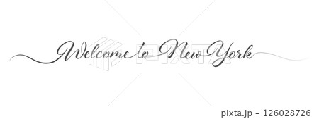 Welcome to New York. One-line welcome sign. A design element for a creative idea Welcome to New York. One-line welcome sign. A design element for a creative idea 126028726