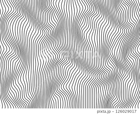 Abstract background with wavy lines. Black and white vector pattern. 126029017