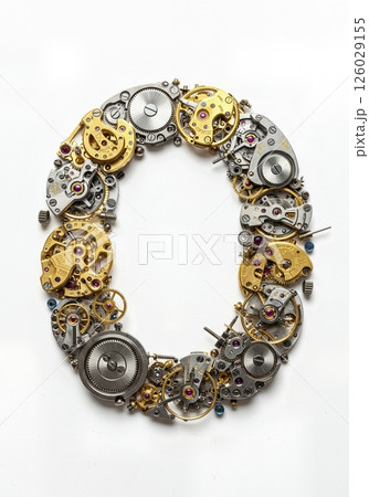 Mechanical Typeface Design Created from Vintage Clockwork Gears the Character O Mechanical Typeface Design Created from Vintage Clockwork Gears the Character O 126029155