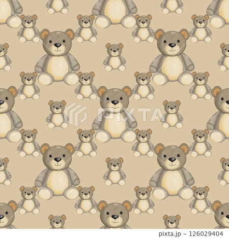seamless pattern with cute bear cartoon 126029404