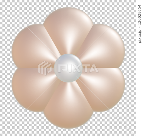 Six-petal pink flower 3DCG illustration of a pearl textured flower 126029554