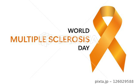 World Multiple Sclerosis Day. Orange Awareness ribbon. Raising awareness of World Multiple Sclerosis Day campaign. Orange Awareness Ribbon on White Background. Vector Illustration World Multiple Sclerosis Day. Orange Awareness ribbon. Raising awareness of World Multiple Sclerosis Day campaign. Orange Awareness Ribbon on White Background. Vector Illustration 126029588