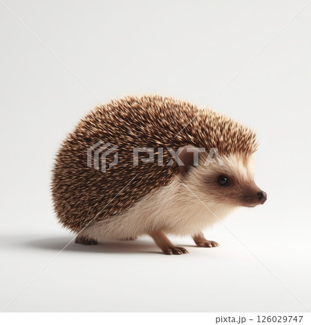 Adorable Hedgehog on White Background 126029747