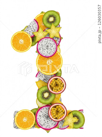 Exotic Fruit Alphabet Typeface from Tropical Fruit Slices 1  126030357