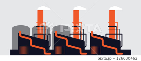 Flat Industrial Building Vector illustration 126030462