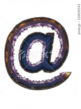 Crystalline Amethyst Geode Letter Typography AT Crystalline Amethyst Geode Letter Typography AT 126030541