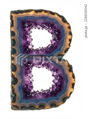Crystalline Amethyst Geode Letter Typography B Crystalline Amethyst Geode Letter Typography B 126030542