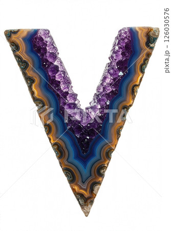 Crystalline Amethyst Geode Letter Typography  V 126030576