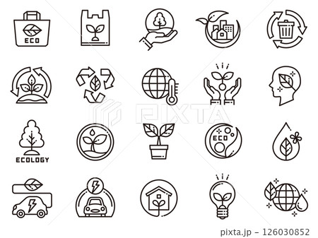 エコロジーアイコン07　Hotel Amenities icons 126030852