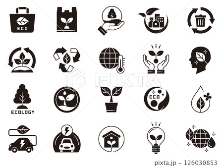 エコロジーアイコン08　Hotel Amenities icons 126030853