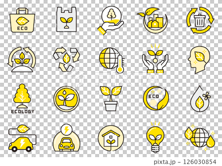 エコロジーアイコン09　Hotel Amenities icons 126030854