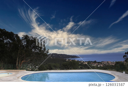 poolside in Le Lavandou, French Riviera, Var, France 126031587