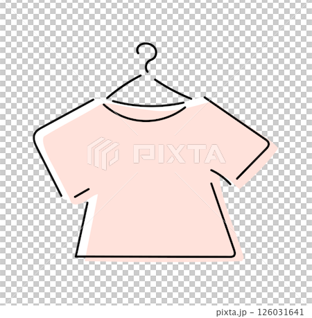 ハンガーにかけたシンプルなTシャツ3 126031641