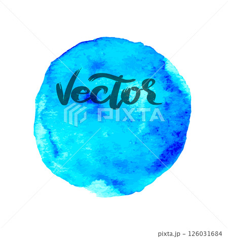 Blue and Green Hand Drawn Watercolor Drops Vector Illustration 126031684