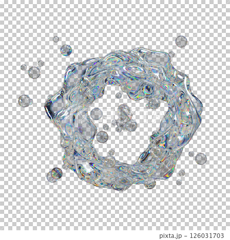 Transparent Multicolored Liquid Waving Surface With Bubbles 126031703