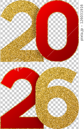 Glitter Gold Red 2026 New Year Glitter Gold Red 2026 New Year 126031916
