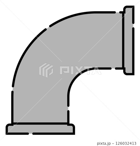 配管用継手のイラスト ヘルール付 90°エルボ サニタリー継手 線画 破線 おしゃれ 色付き 配管用継手のイラスト ヘルール付 90°エルボ サニタリー継手 線画 破線 おしゃれ 色付き 126032413
