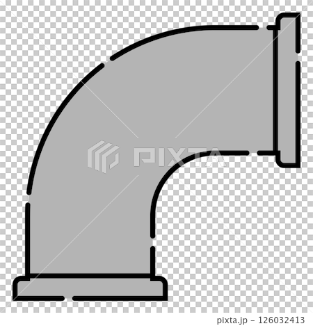 配管用継手のイラスト ヘルール付 90°エルボ サニタリー継手 線画 破線 おしゃれ 色付き 配管用継手のイラスト ヘルール付 90°エルボ サニタリー継手 線画 破線 おしゃれ 色付き 126032413