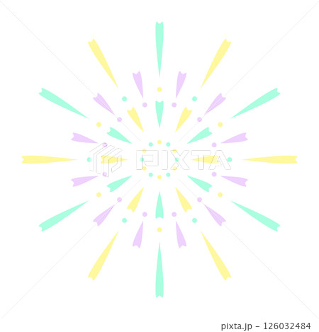 カラフルな放射状の花火ベクターイラスト 126032484