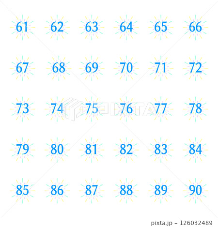 花火　 数字ラベル61-90 126032489