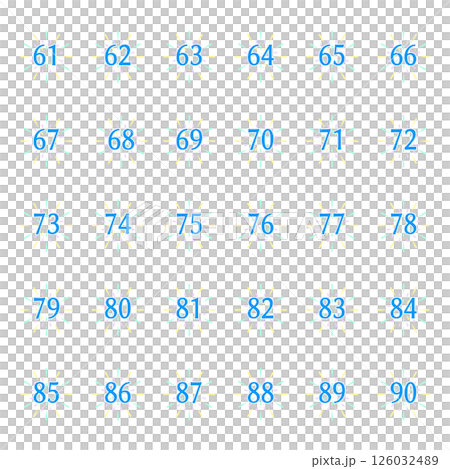 花火　 数字ラベル61-90 126032489