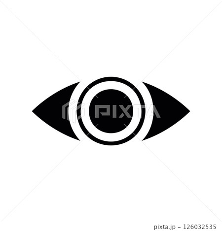 Simple Eye Icon with Concentric Circles for Iris and Pupil Simple Eye Icon with Concentric Circles for Iris and Pupil 126032535