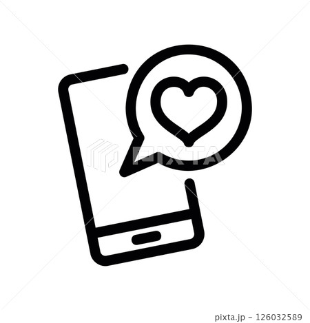 Smartphone with a Heart in a Speech Bubble 126032589