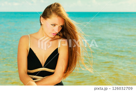 Beautiful summer girl portrait outdoor Beautiful summer girl portrait outdoor 126032709