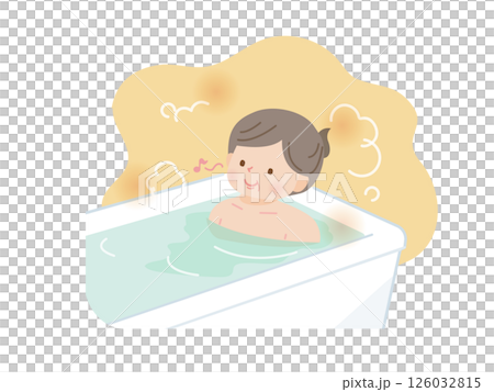 一位肥胖的中年婦女在浴缸中休息 126032815