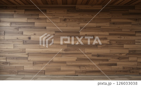 Wall made of wooden panels for natural space. Wall made of wooden panels for natural space. 126033038