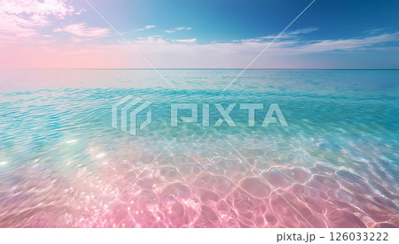 幻想的でキラキラした美しい海の背景 126033222