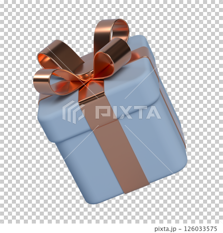 3d gift box with copper bow 3d gift box with copper bow 126033575