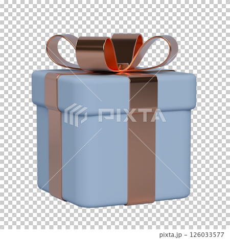 3d gift box with copper bow 126033577
