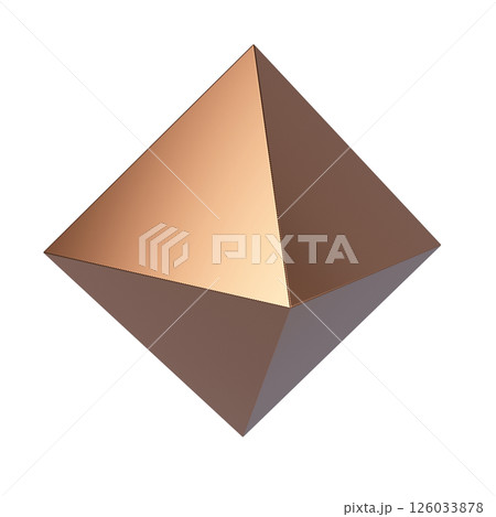 3d render realistic primitive. Glossy metal copper geometric shape. 3d render realistic primitive. Glossy metal copper geometric shape. 126033878