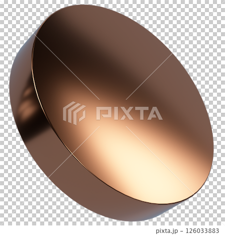 3d render realistic primitive. Glossy metal copper geometric shape. 3d render realistic primitive. Glossy metal copper geometric shape. 126033883