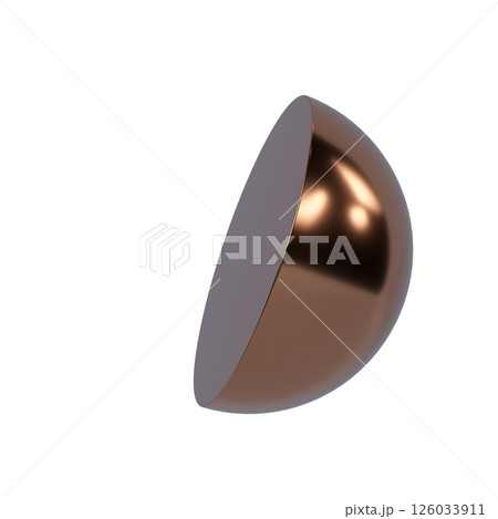 3d render realistic primitive. Glossy metal copper geometric shape. 3d render realistic primitive. Glossy metal copper geometric shape. 126033911