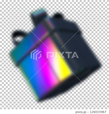 Decorative falling gift box with iridescent colors. Decorative falling gift box with iridescent colors. 126033967