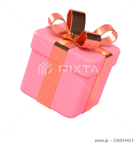 3d pink gold gift box 3d pink gold gift box 126034423