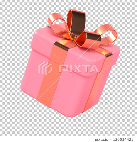3d pink gold gift box 3d pink gold gift box 126034423