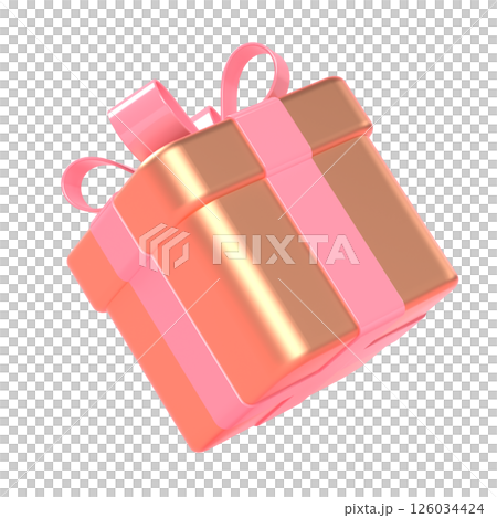3d pink gold gift box 126034424