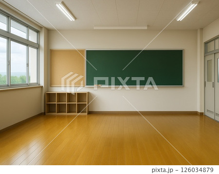 教室・無人・机のない背景イラスト 126034879