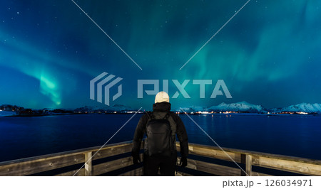 Northern Lights Over Leknes, Lofoten 126034971