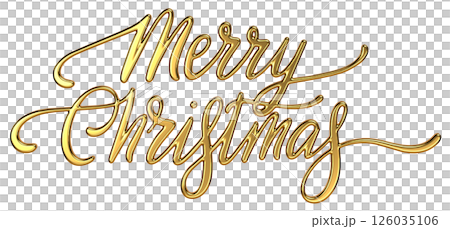 Merry Christmas Gold Calligraphy Merry Christmas Gold Calligraphy 126035106
