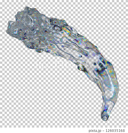 3d transparent glossy fluid, liquid shape with dispersion effect. Rainbow colors reflection glass 3d transparent glossy fluid, liquid shape with dispersion effect. Rainbow colors reflection glass 126035168