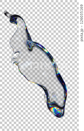 3d transparent glossy fluid, liquid shape with dispersion effect. Rainbow colors reflection glass 3d transparent glossy fluid, liquid shape with dispersion effect. Rainbow colors reflection glass 126035169