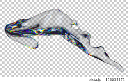 3d transparent glossy fluid, liquid shape with dispersion effect. Rainbow colors reflection glass 3d transparent glossy fluid, liquid shape with dispersion effect. Rainbow colors reflection glass 126035171