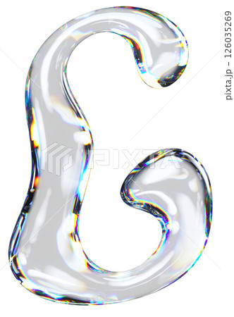 3d Transparent Liquid Letter G 126035269