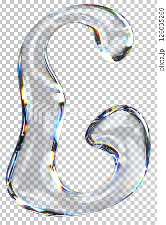 3d Transparent Liquid Letter G 126035269