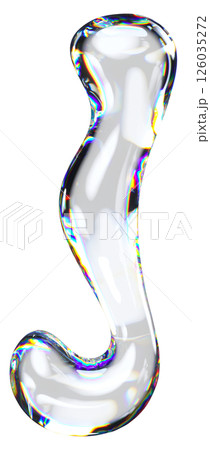 3d Transparent Liquid Letter J 126035272